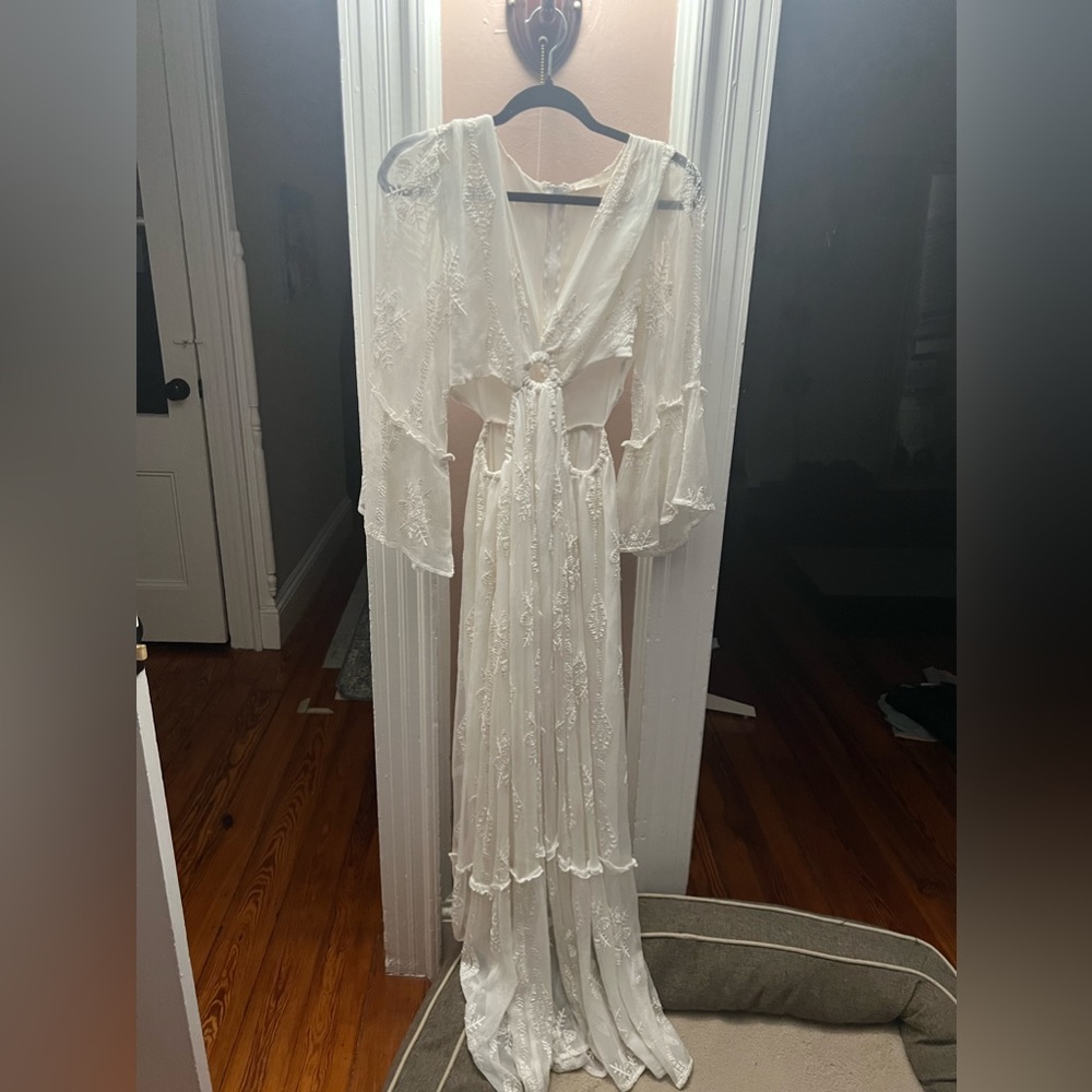Ramy Brook Freddie Maxi Dress In White XS - Picture 8 of 8